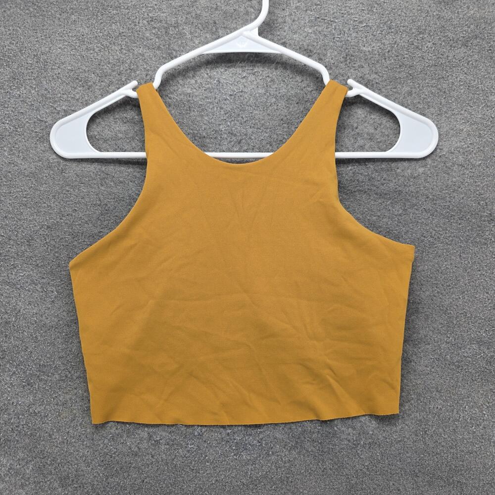 Nike Sports Bra Womens Medium Gold Dri-FIT Racerback Yoga Lined Stretch